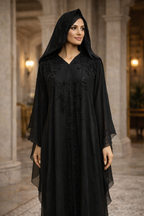 Abaya Dubaï Chauve-Souris Perlée – Voile Intégré